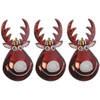 3x Rode rendier Rudolph kerstornamenten kersthangers 11 cm - Kersthangers