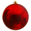 2x Grote raam/deur/kerstboom decoratie rode kerstballen 20 cm glans - Kerstbal