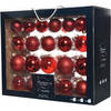 42x Glazen kerstballen glans/mat/glitter kerst rood 5-6-7 cm kerstboom versiering/decoratie - Kerstbal