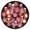 20x Kerstballen - klein - roze - kunststof - 3 cm - mat/glans/glitter - Kerstbal