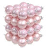 Othmar Decorations kerstballen - 36x st - roze - D6 cm - glas - Kerstbal