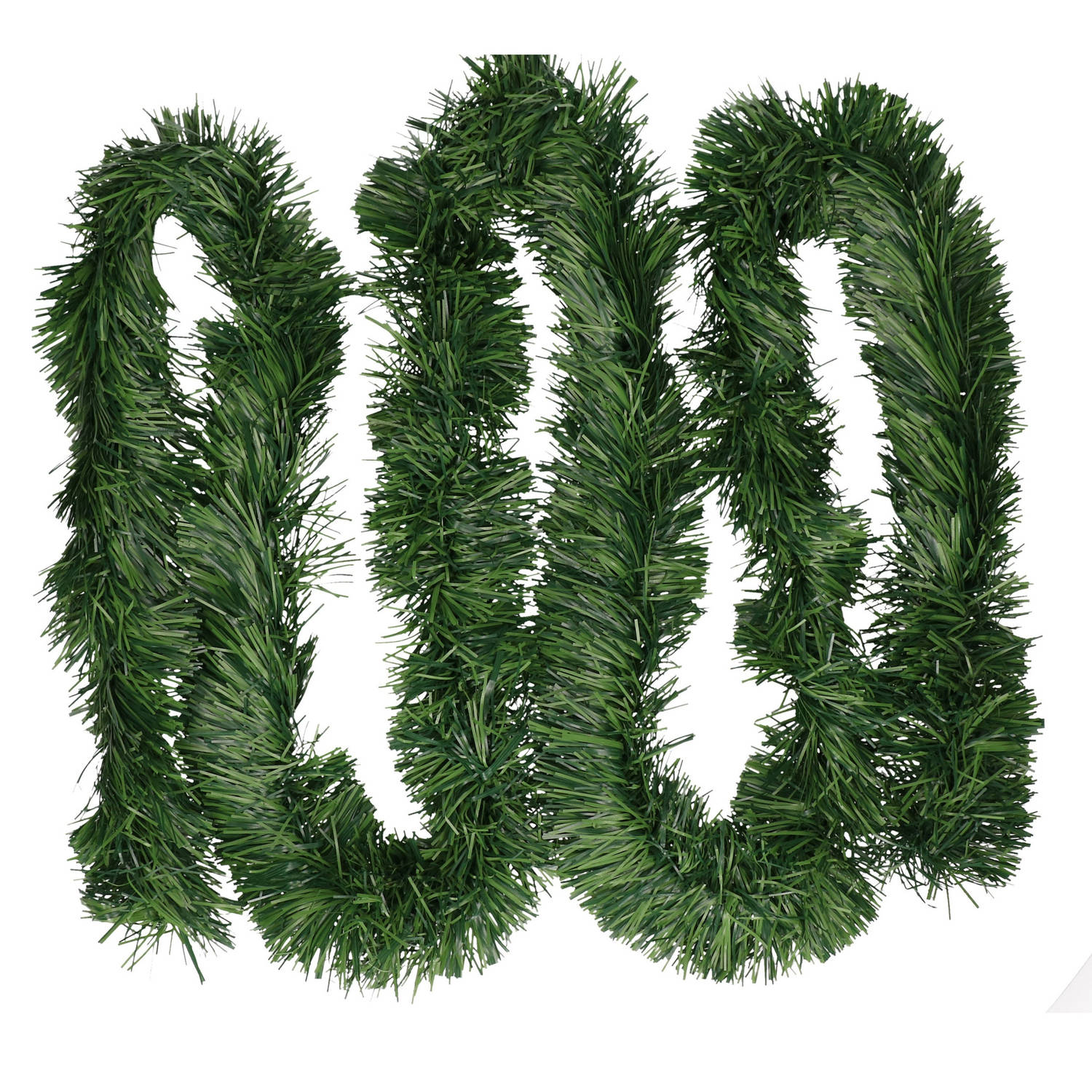 2x Groene kerst decoratie dennenslinger 270 cm - Kerstslingers