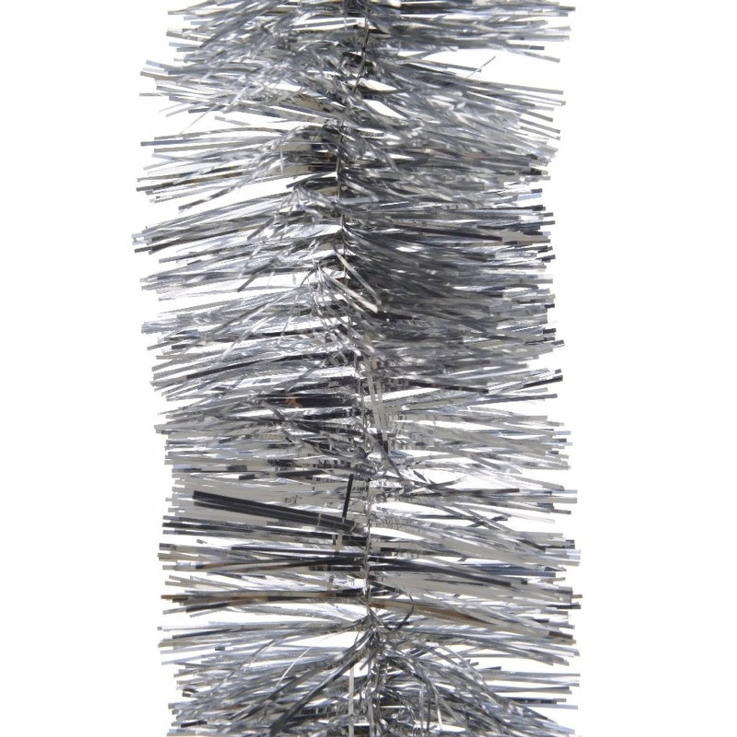 Kerstboom folie slinger zilver 270 cm zilveren kerstslingers