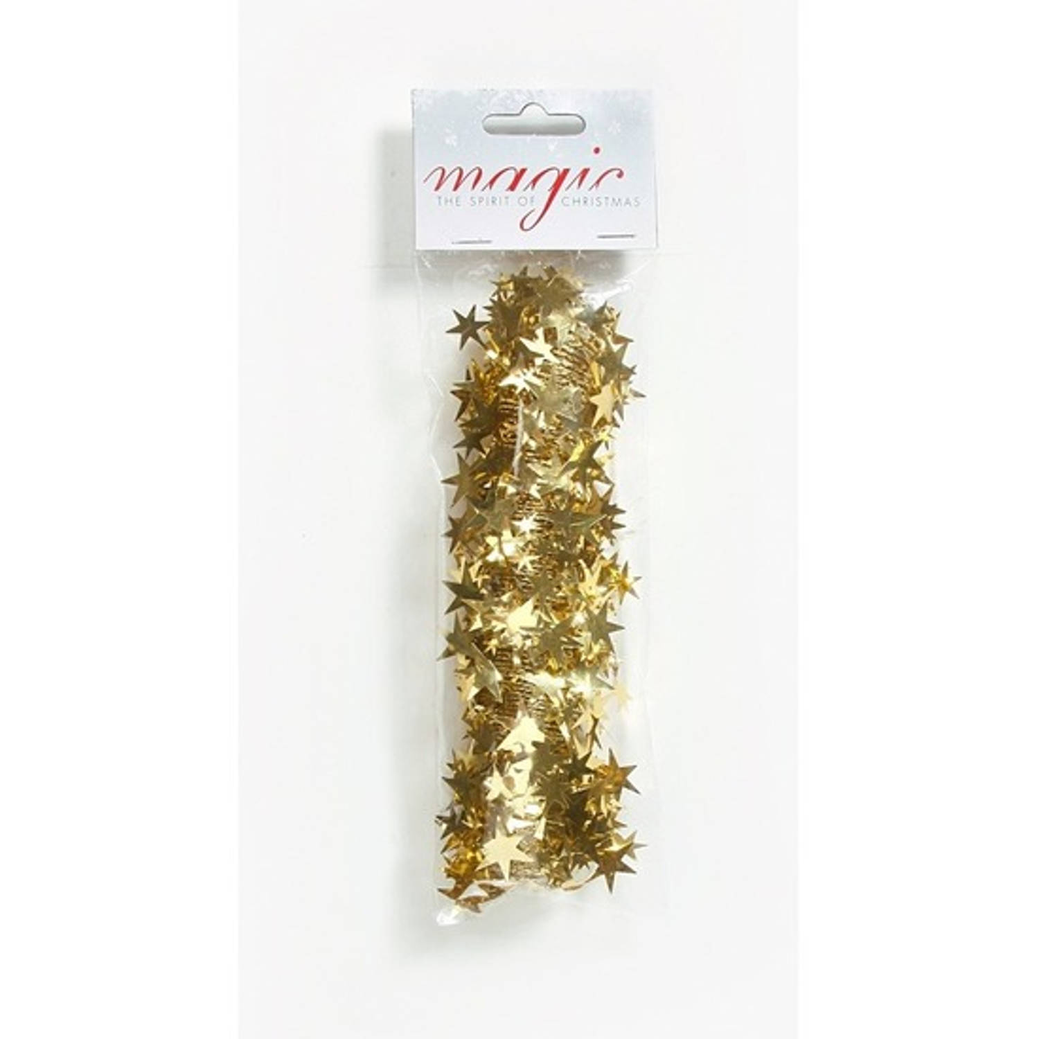 Gouden spiraal slinger met sterren 750cm kerstboom versieringen - Kerstslingers
