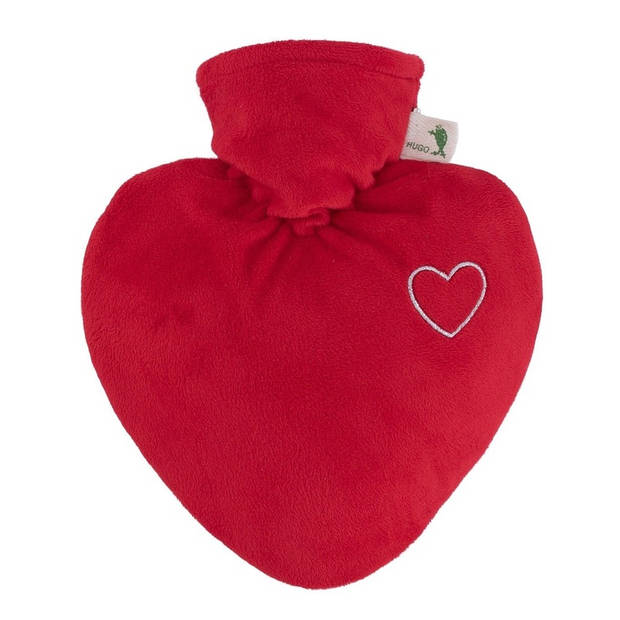 Warmwaterkruik rood hartje 1 liter - duurzaam materiaal - Valentijn cadeau - Kruiken