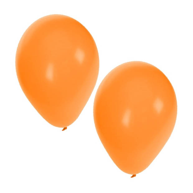 Ek voetbal Holland oranje feest versiering met ballonnen en totaal 100 meter vlaggenlijnen - Feestpakketten