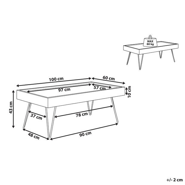 Beliani WELTON - Salontafel-Donkere houtkleur-MDF