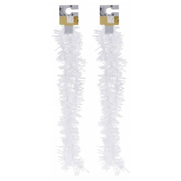 2x Witte folieslingers grof 180 cm - Kerstslingers