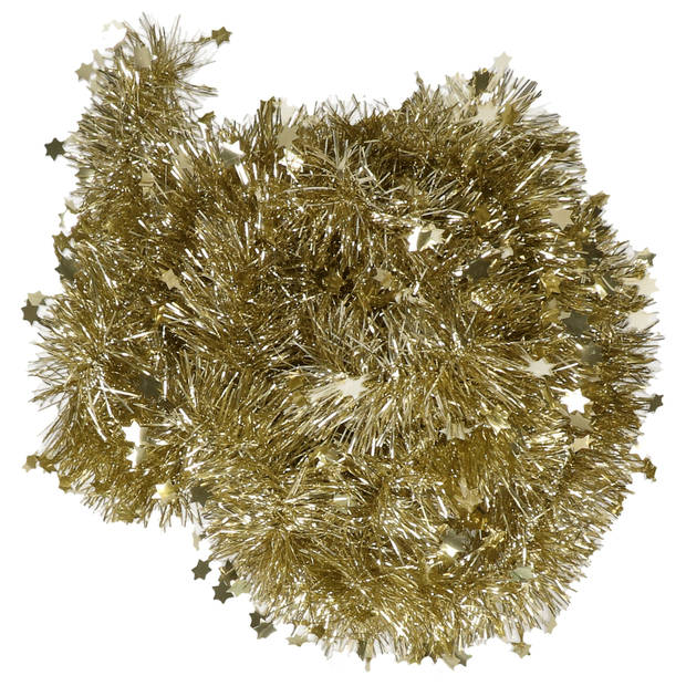 3x Kerst lametta guirlandes goud sterren/glinsterend 10 x 270 cm kerstboom versiering/decoratie - Kerstslingers