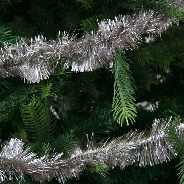 1x Kerst lametta guirlandes lichtroze 270 cm kerstboom versiering/decoratie - Kerstslingers
