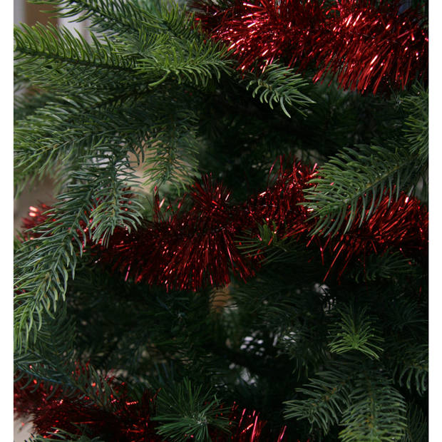 5x Kerst lametta guirlandes kerst rood 270 cm kerstboom versiering/decoratie - Kerstslingers