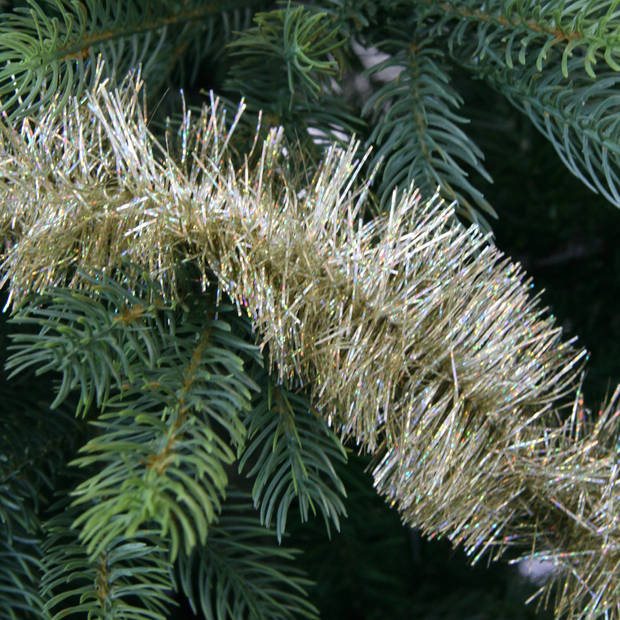 5x Kerst lametta guirlandes goud glitters/glinsterend 7,5 x 270 cm kerstboom versiering/decoratie - Kerstslingers