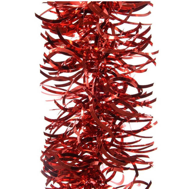 Kerstslingers - rood - folie - 10 x 270 cm - kerstversiering/decoratie - Kerstslingers