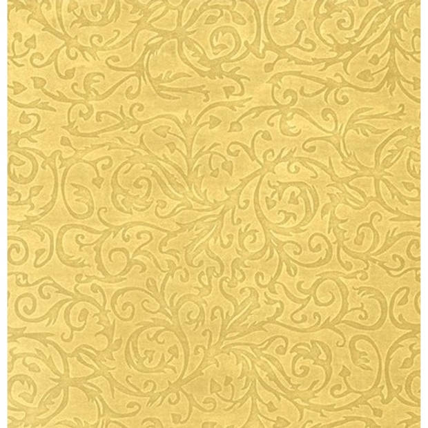 Cadeaupapier goud metallic met klassieke print 150 cm - Cadeaupapier
