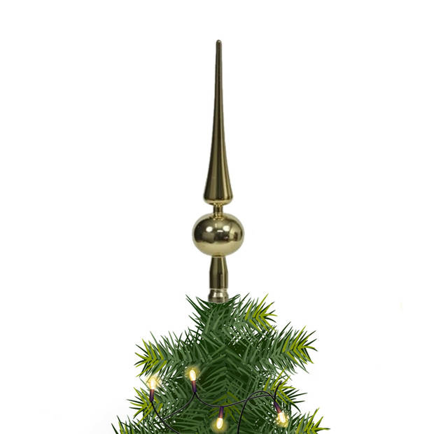 Othmar Decorations Kerstboom piek - goud - 28 cm - kunststof - kerstboompieken