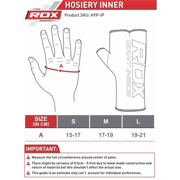 RDX Sports Hosiery Inner - Binnenhandschoenen - Blauw- Maat: M - Leer