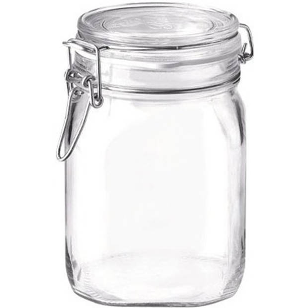 6x Luchtdichte potten transparant glas 1 liter - Weckpotten
