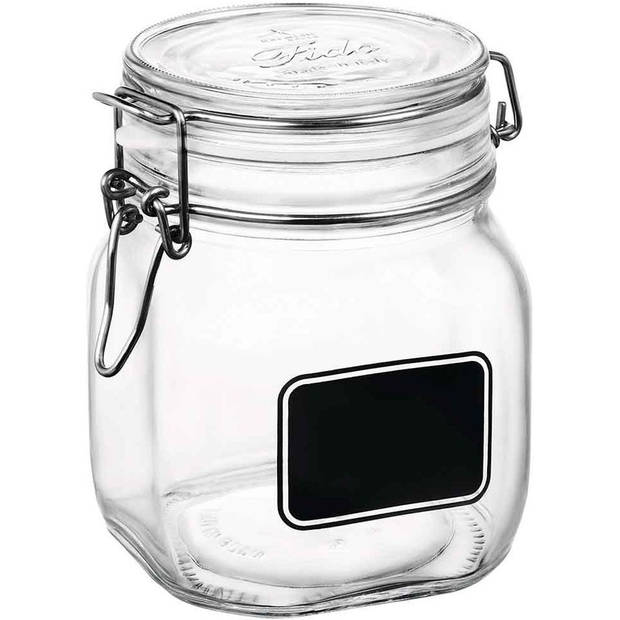 6x Luchtdichte potten transparant glas met krijtbordje 750 ml - Weckpotten