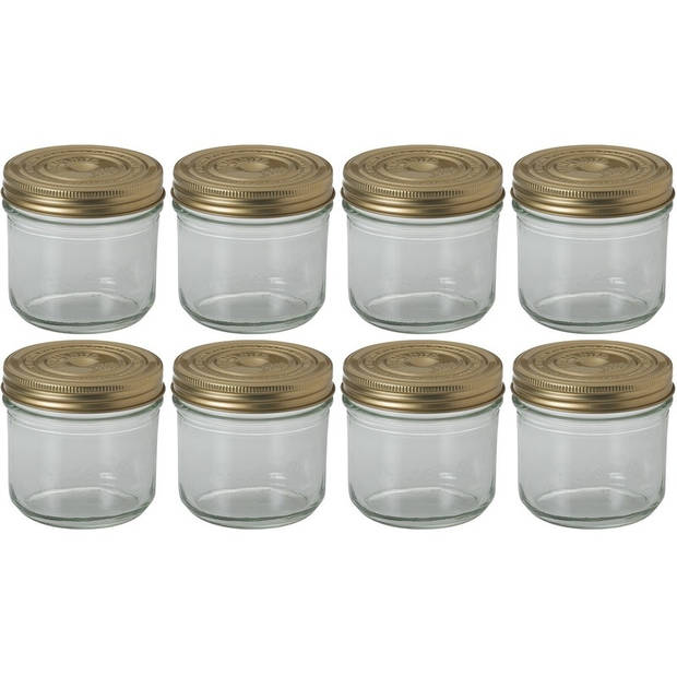 8x Luchtdichte weckpotten transparant glas 500 ml - Weckpotten