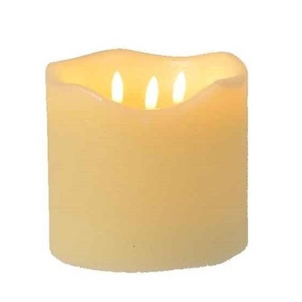 Creme witte nep kaars met led-lichtjes 15 cm - LED kaarsen
