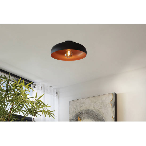 EGLO Plafondlamp MOGANO zwart en koperkleurig 49247