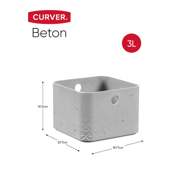 Curver Beton opbergbox XS - 3L - Lichtgrijs