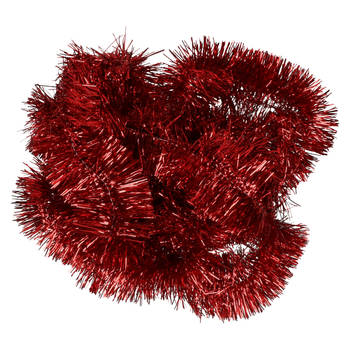 Kerstslinger - rood - glans - 270 x 7 cm - kunststof - folie/tinsel - Kerstslingers