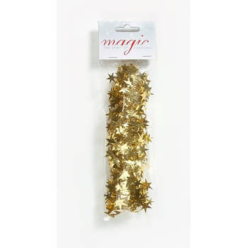 Gouden spiraal slinger met sterren 750cm kerstboom versieringen - Kerstslingers