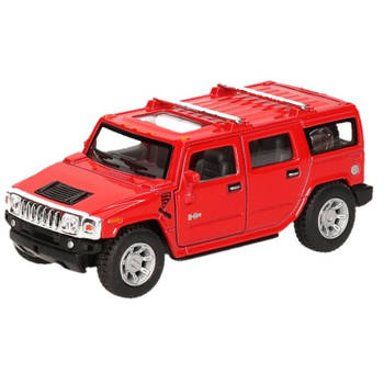 Schaalmodel Hummer H2 SUV rood 12,5 cm - Speelgoed auto's