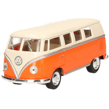 Schaalmodel Volkswagen T1 two-tone oranje/wit 13,5 cm - Speelgoed auto's