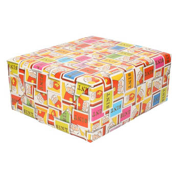 10x Inpakpapier/cadeaupapier Sinterklaas print gekleurd - Cadeaupapier