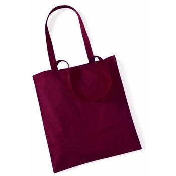 10x Katoenen boodschappentasjes bordeaux rood10 liter - Shoppers