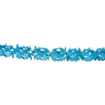 Blauwe feestslinger in kruisvorm 6 m - Feestslingers