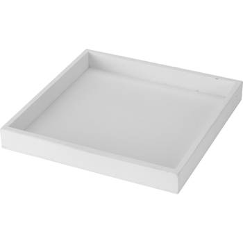 Vierkante witte kaaonderzet bord/kaarsonderzetter 25 x 25 cm - Kaarsenplateaus