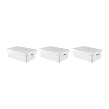 Curver - Infinity opbergbox set van 3, 30L + deksel, wit