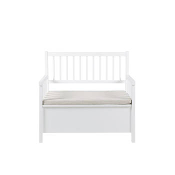 MOOS - Aster bench wood lacquered white, cushion beige