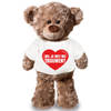 Knuffel teddybeer met Wil je met me trouwen hart shirt 43 cm - Knuffelberen