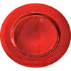 Hobby ronde rode glimmende borden 33 cm rond voor kerststukjes maken - Kerststukjes