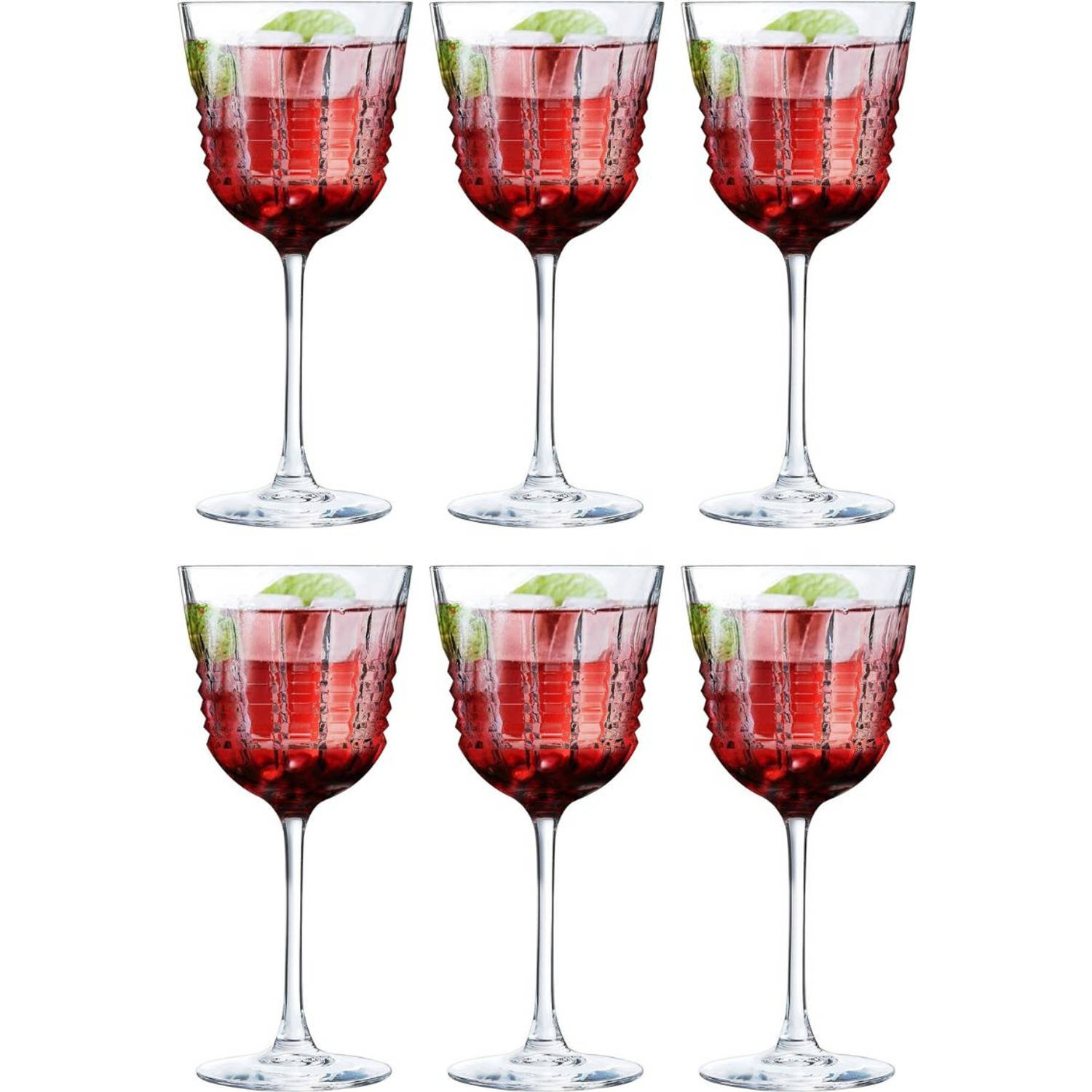 Cristal d'Arques Rode Wijnglazen Rendez-Vous- 350 ml - 6 stuks