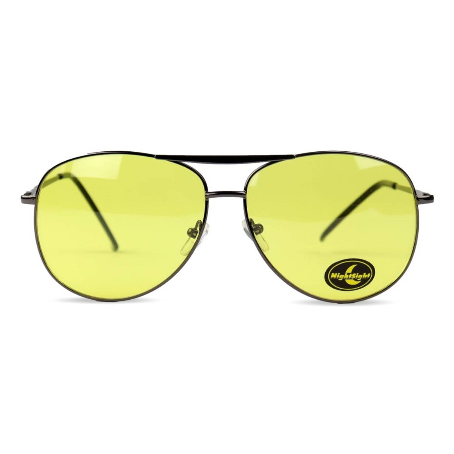 Orange85 Nachtbril Auto - Dames - Heren - Pilotenbril - Gele glazen - Zwart frame - Auto bril