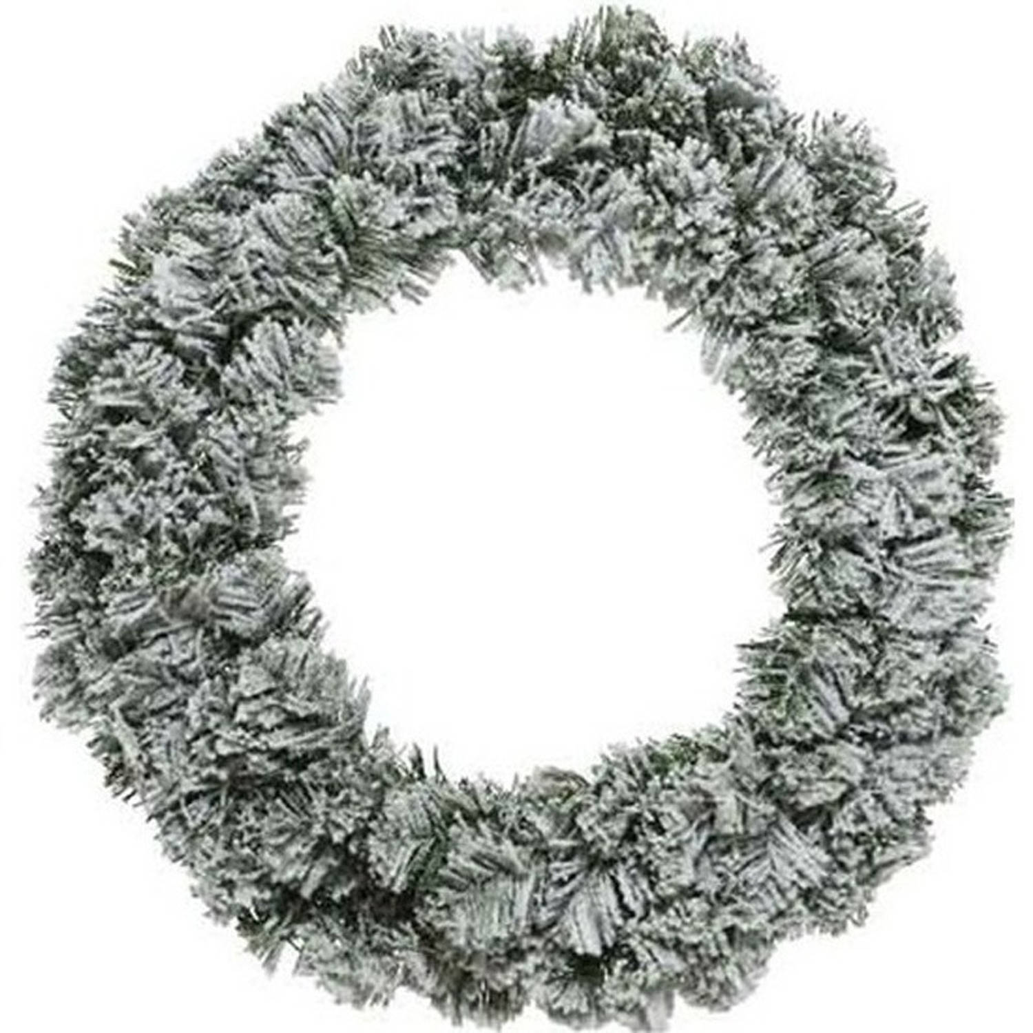 Kerst krans groen met sneeuw 60 cm dennenkransen versiering/decoratie - Kerstkransen