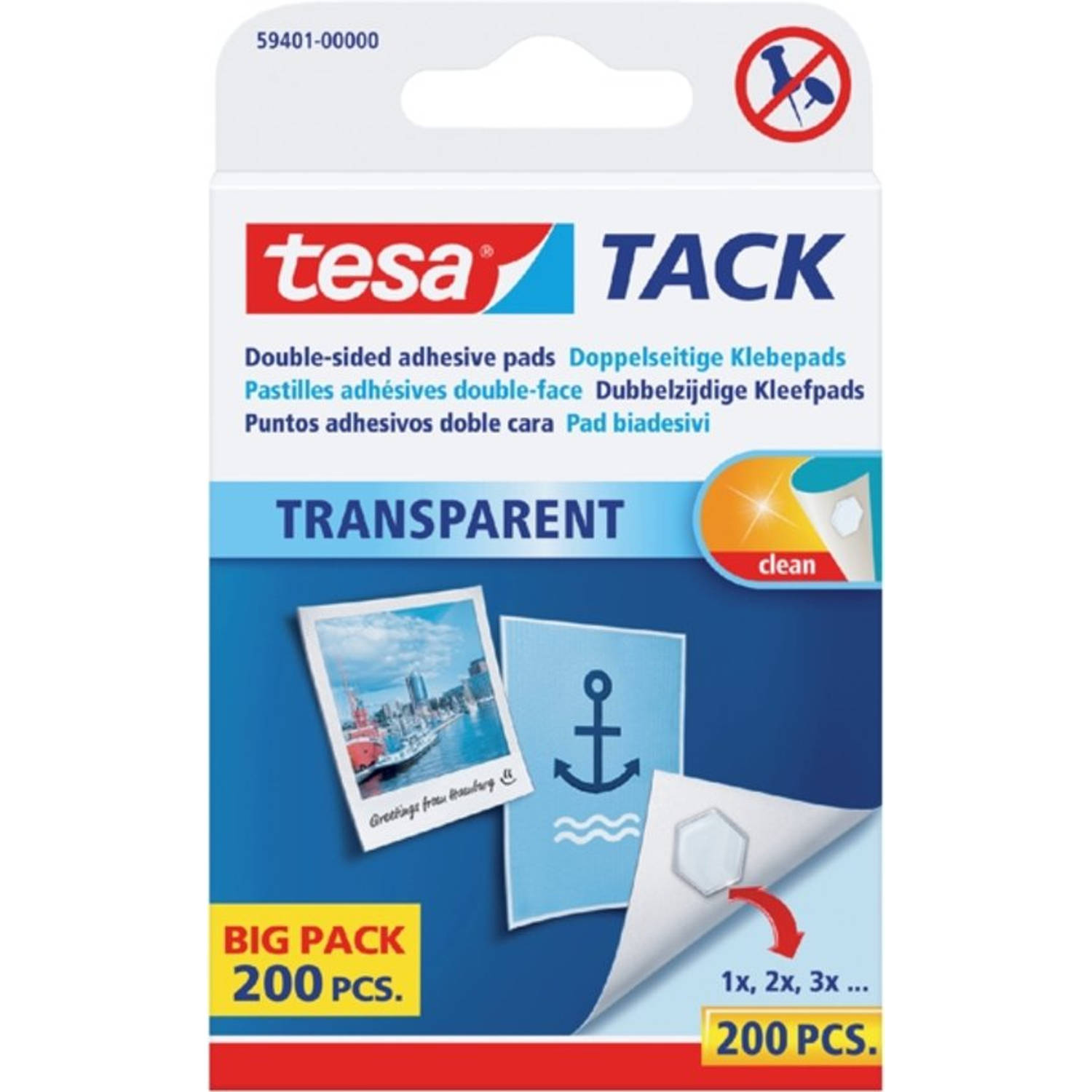 Tesa TACK Transparante dubbelzijdige kleefpads