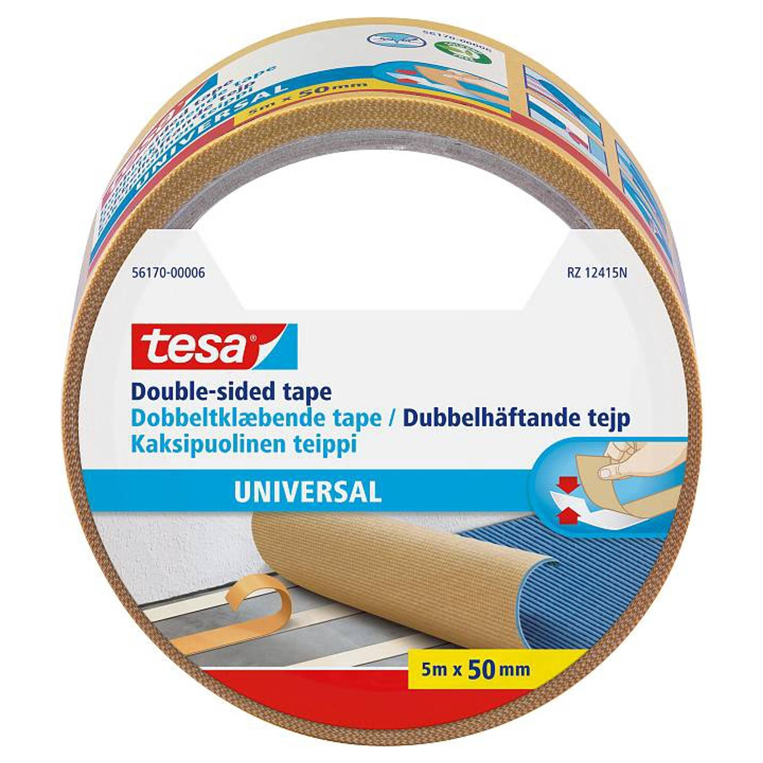 Gymnastiek ongezond Wig Tesa dubbelzijdig tape - Tapijttape - 50 mm x 5 m | Blokker