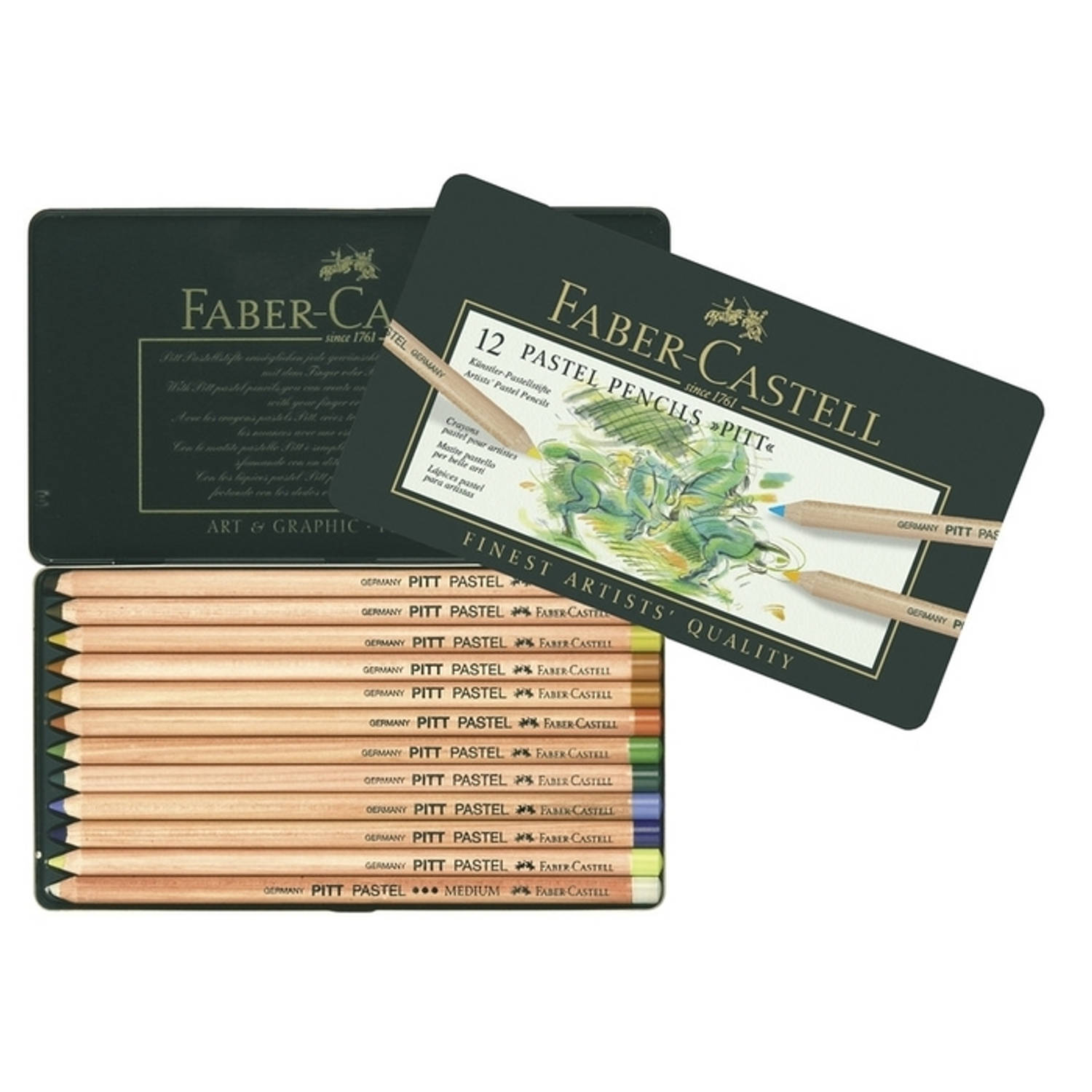 Faber-Castell Colour pencil Pitt Pastel tin of 12 (112112)