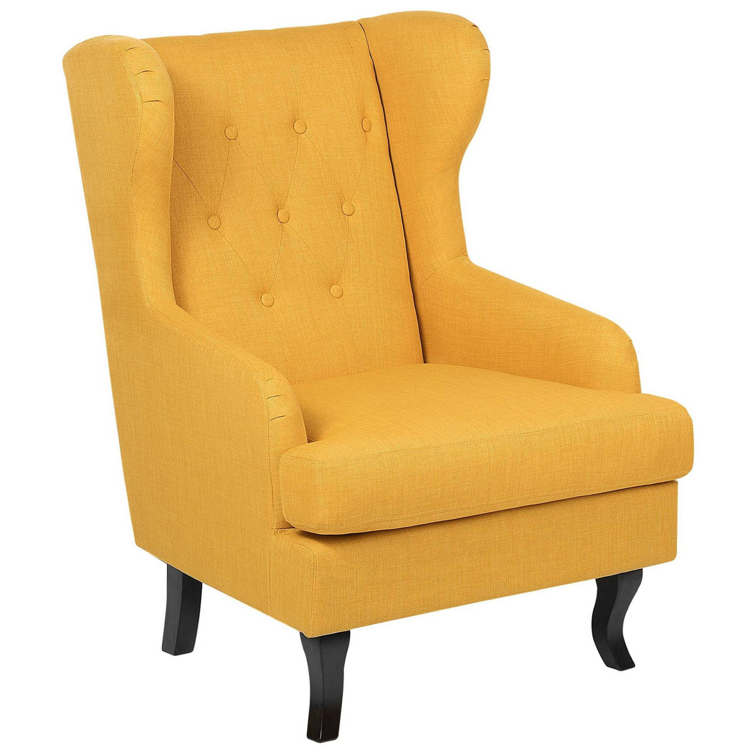 Beliani ALTA Fauteuil Geel Polyester