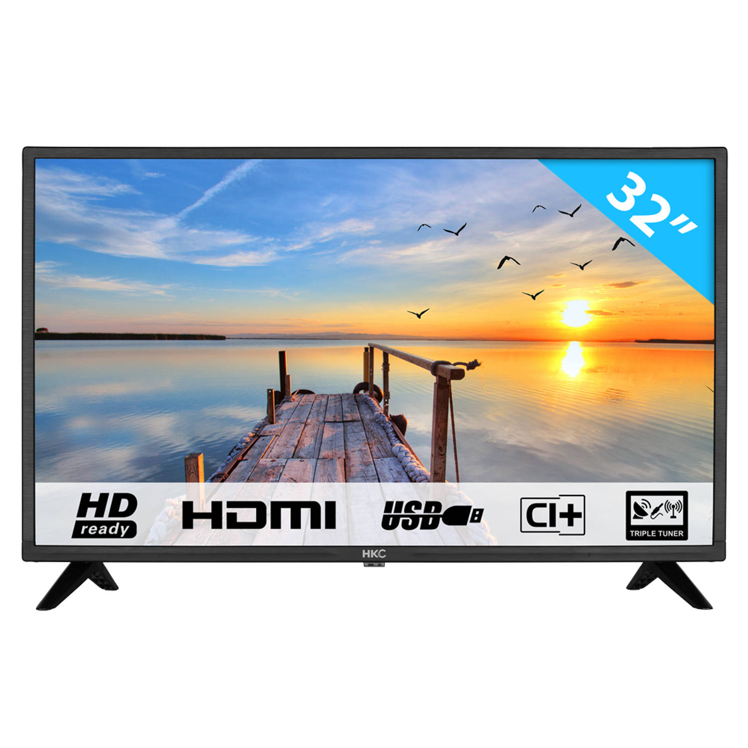 kogel neutrale Behoort HKC 32F1D-EU 32 inch HD Ready TV met 2x HDMI en ingebouwde USB mediaspeler  | Blokker