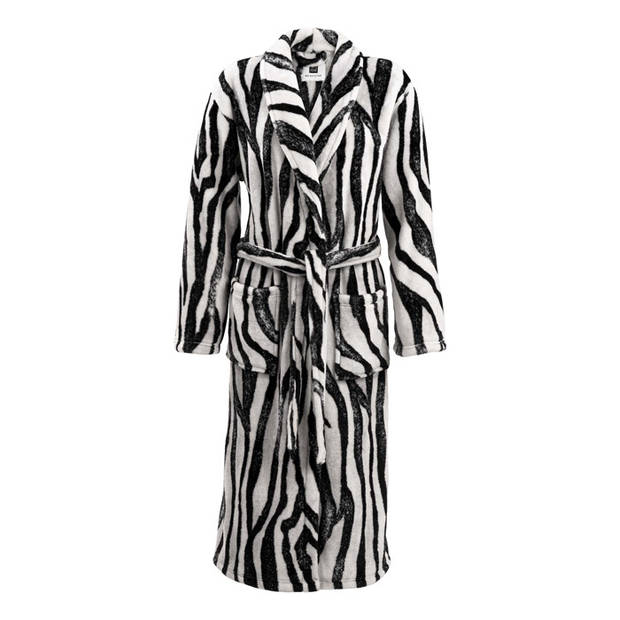 Zo! Home Badjas Zebra - Zwart/Wit - M