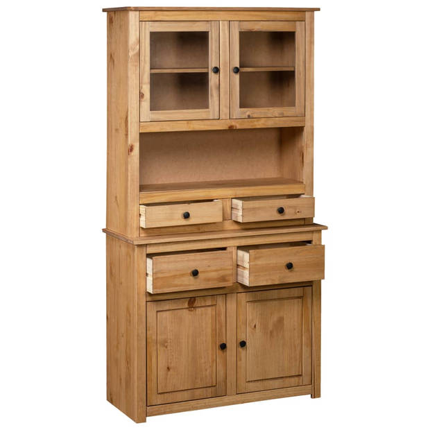 The Living Store Hoge kast Grenenhout - 93x40.5x180cm - Naturel