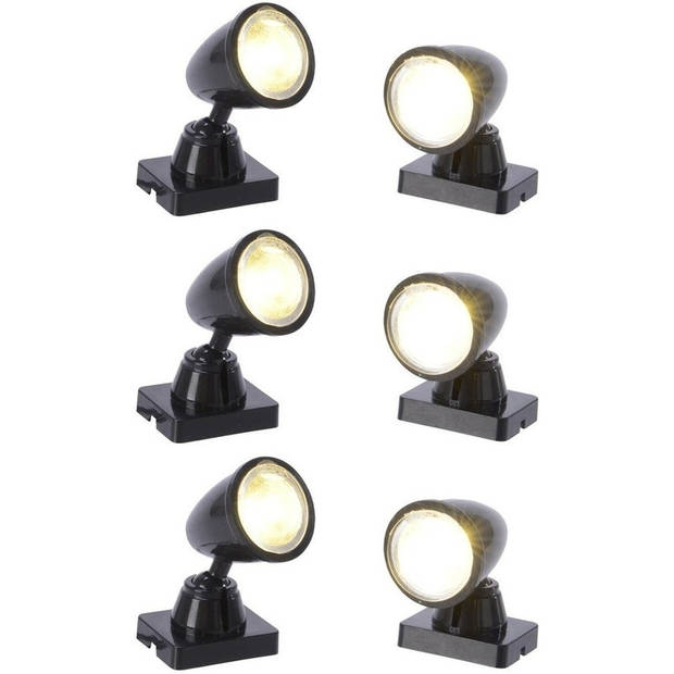 Kerstdorp accessoires LED spot lampen 6 stuks - Kerstdorpen