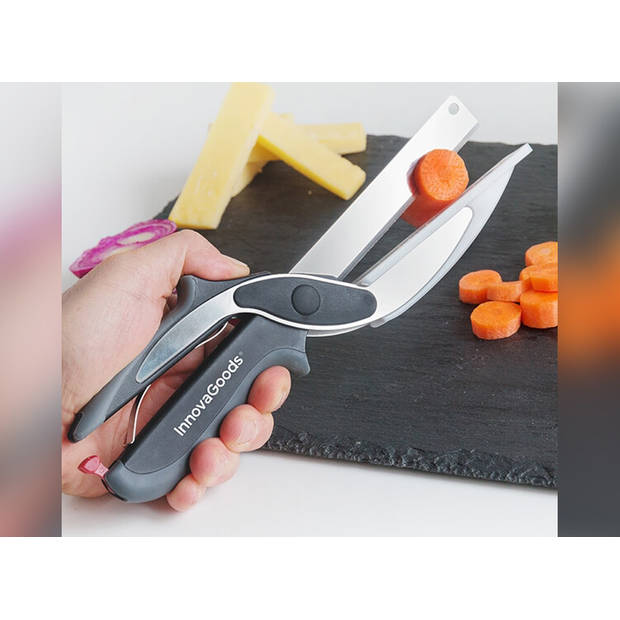 InnovaGoods Keuken Mes/Schaar In 1 - Gemakkelijk Groenten snijden - Ideale Keukenhulp